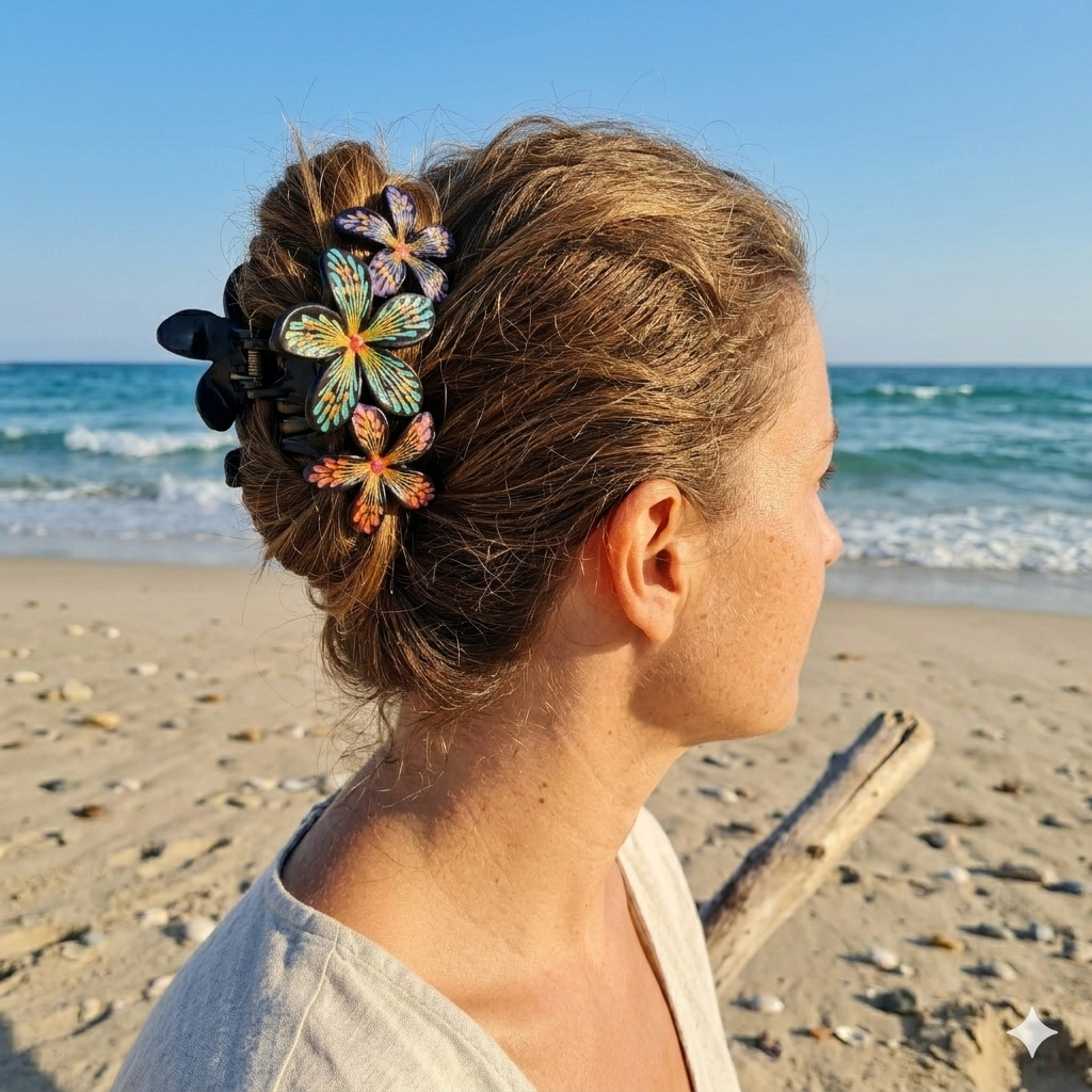 Grande Pince à Cheveux – Fleurs CreaPinces
