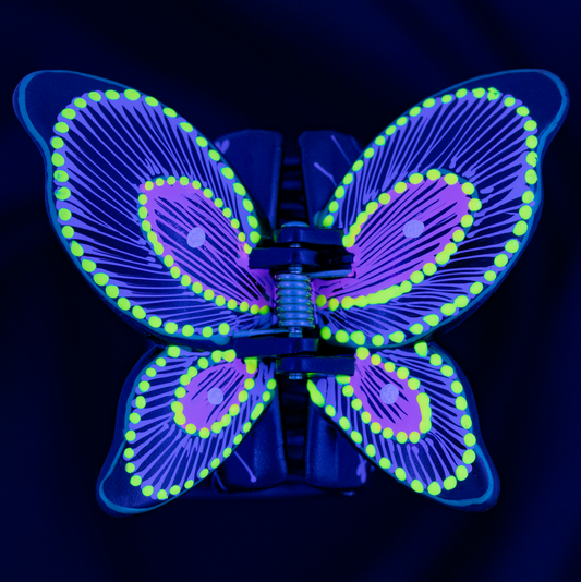 Grande Pince à Cheveux FLUO – Papillon Hypnose