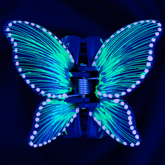 Grande Pince à Cheveux FLUO – Papillon Dégradé